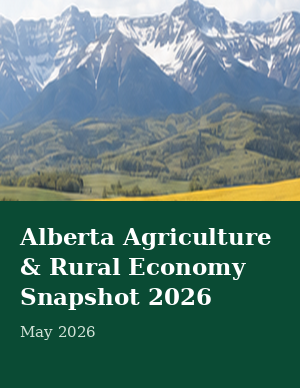 Featured report cover artwork for the Alberta Agriculture and Rural Economy Snapshot 2026.